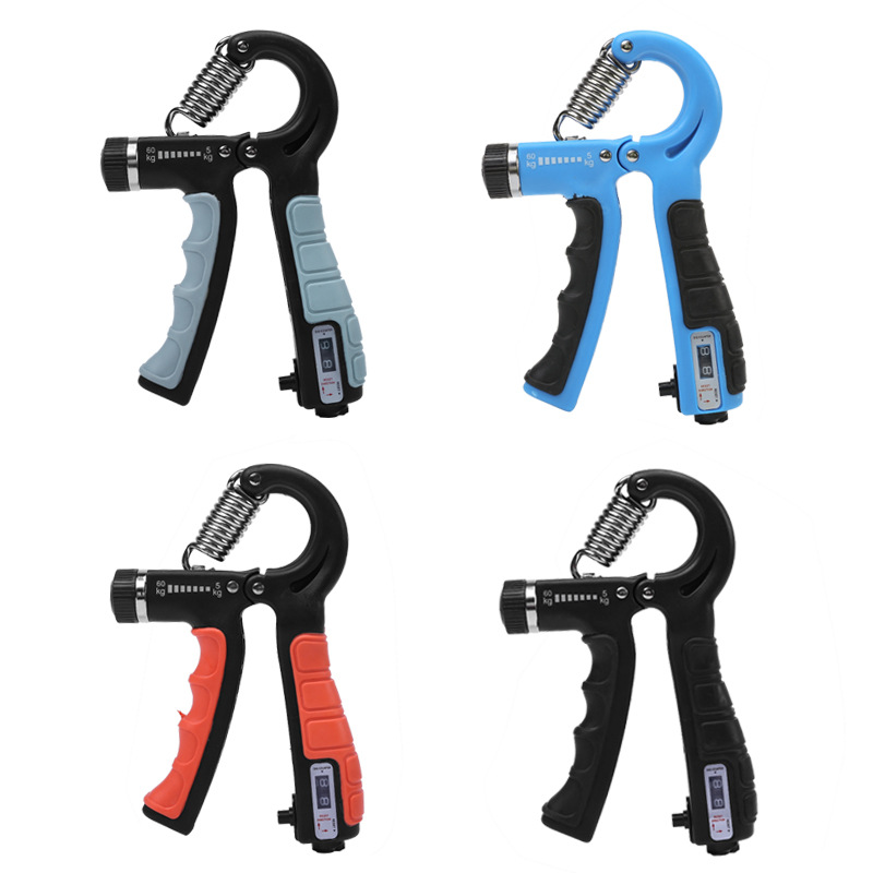 5-60KG计数可调握力器男女练手力腕力手指力器健身器材TPE包胶白底实物图