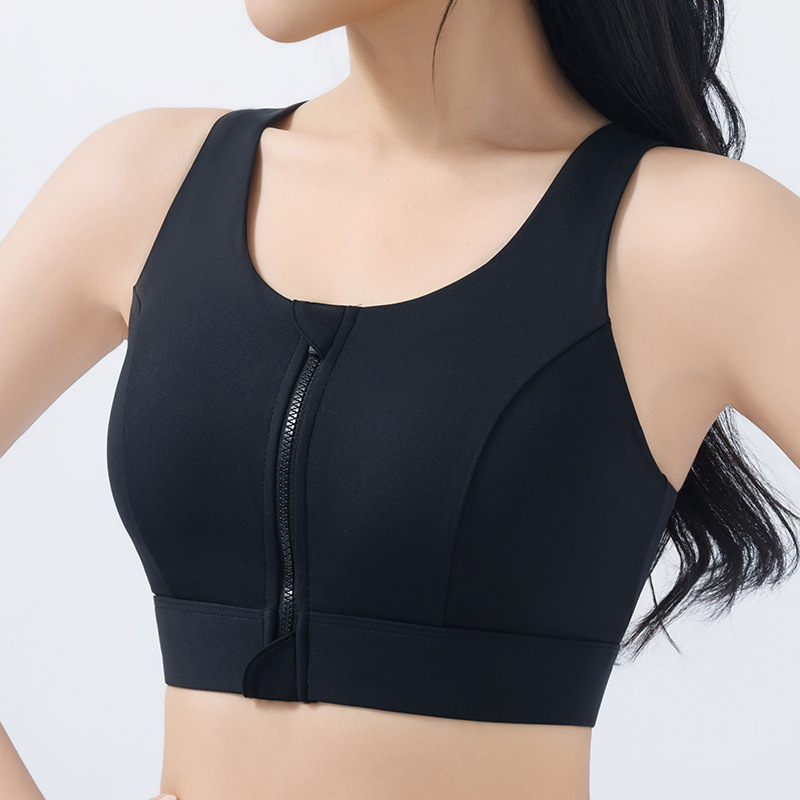 Sports underwear with front zipper adjustment, high-strength shock-absorbing fitness vest, one-piece fixed cup bra for women Application Scenario