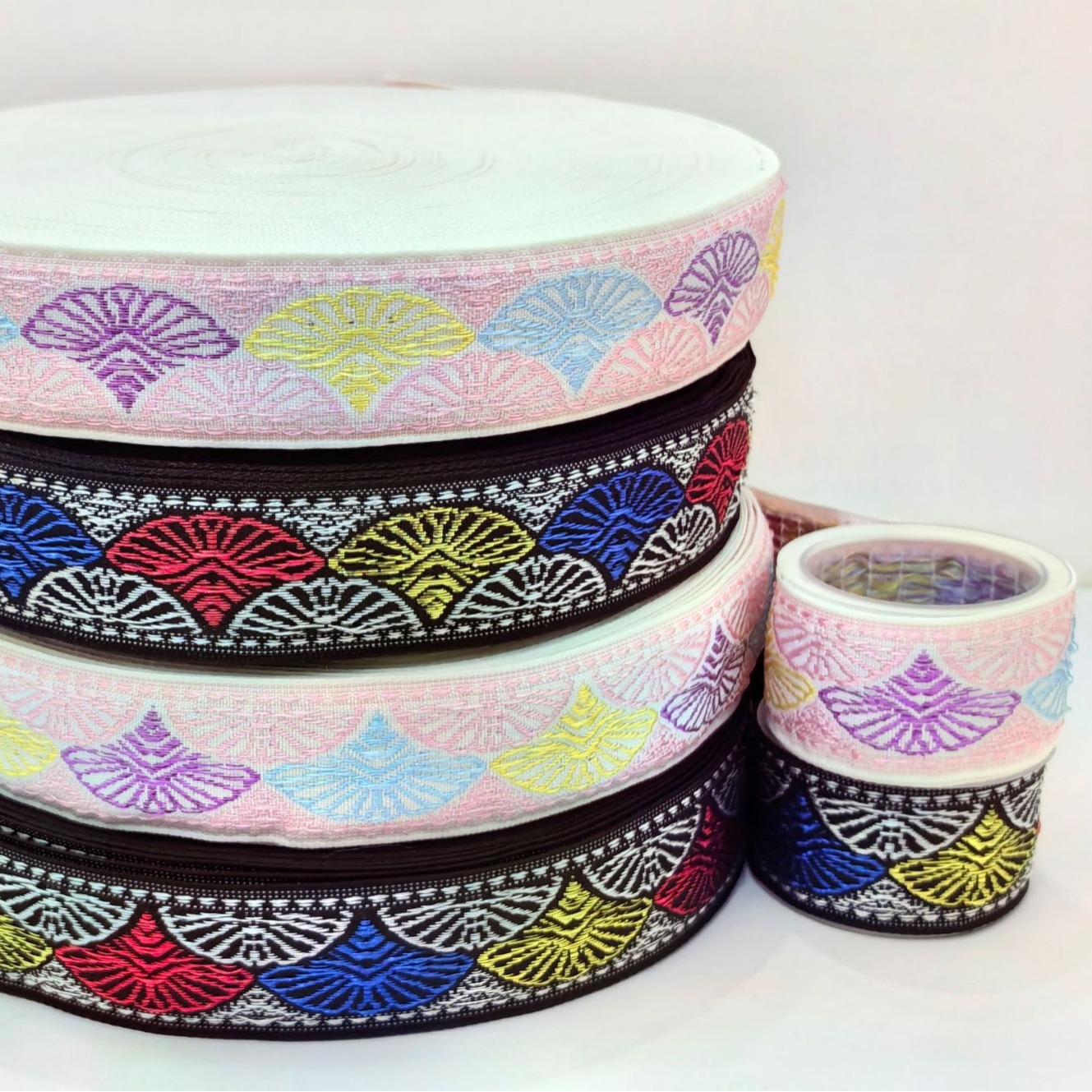 En stock 3cm boutique hanwear estilo étnico jacquard bordado correas rendimiento accesorios de ropa caja de regalo cinta de embalaje al por mayor