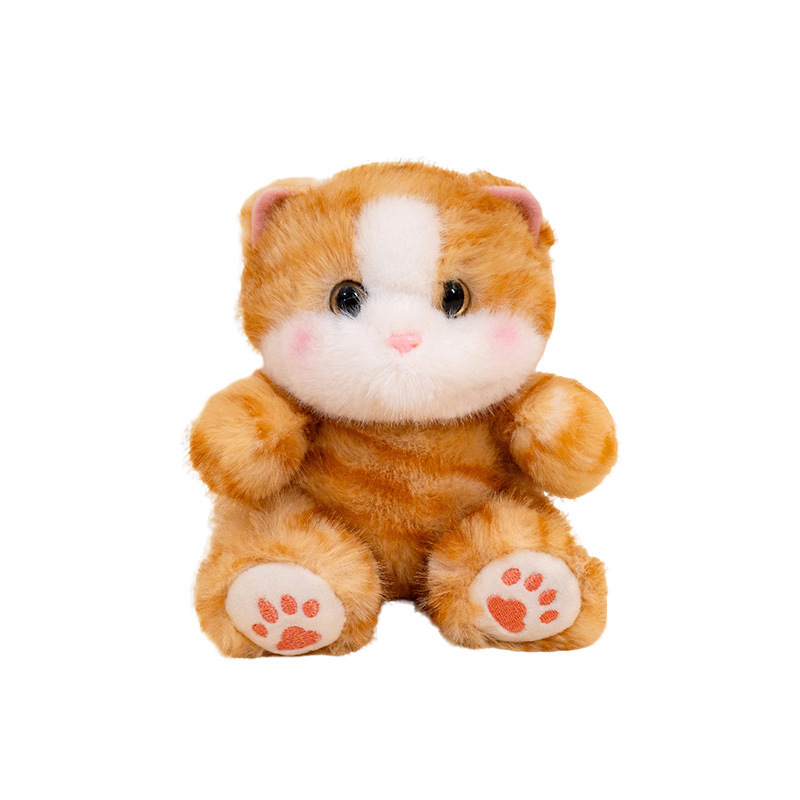 Cute and adorable golden gradient cat palm treasure, plush cat toy, learning set, Siamese cat office decoration Item Picture