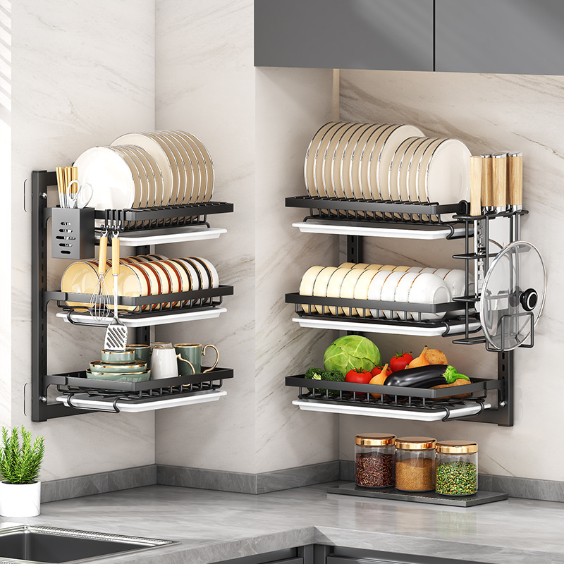 Carefully selected wall-mounted dish and bowl storage racks, kitchen storage racks, household chopsticks and bowl storage boxes, multi-layer dish and bowl draining racks Application Scenario