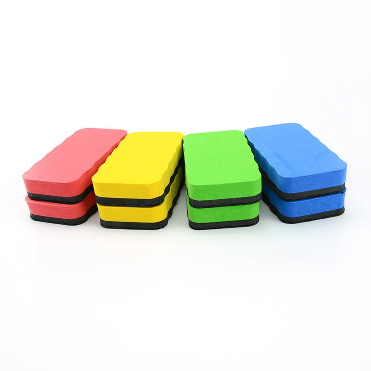 EVA white board eraser, color LOGO teaching, rectangular easy-to-clean felt eraser, clean printed black board eraser, can be wiped Application Scenario