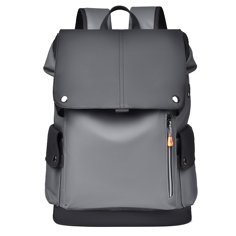 The new cross-border business backpack, men's backpack, large-capacity travel computer, industrial machine can be wrapped with trendy PU leather Item Picture