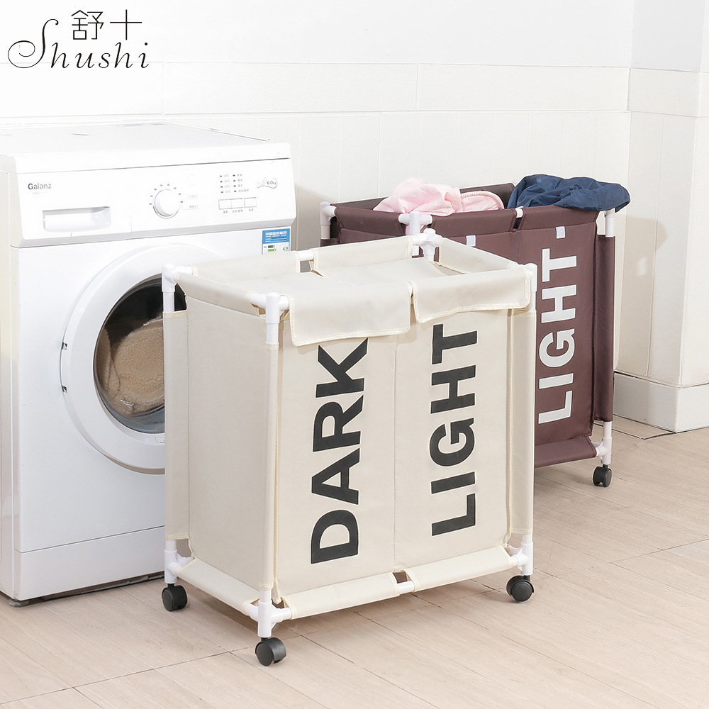 俊豪家居时尚布艺简约家用加盖防尘收纳篮多功能牛津布折叠脏衣篓