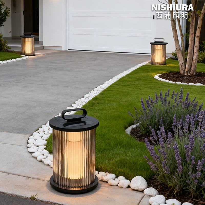 Cross-border ODM simple solar outdoor garden lamp, waterproof home garden villa decoration, wabi-sabi style lawn lamp Specification image