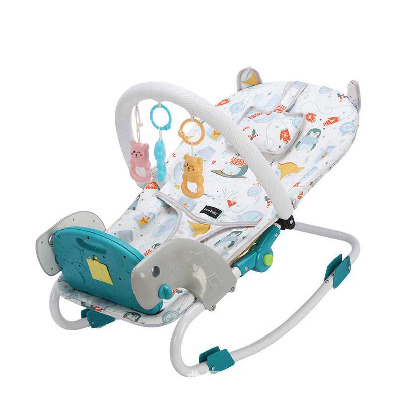 Baby rocking chair, pedal piano, baby cradle chair, lounge chair, foldable and adjustable rocking chair, music style, swing Item Picture
