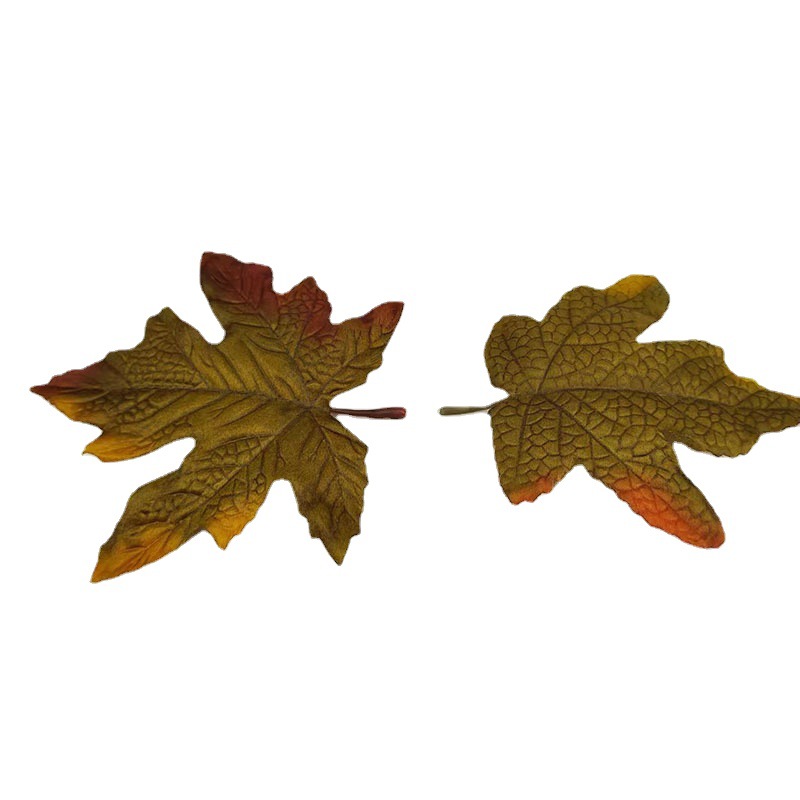 亚马逊爆款单片仿真秋色枫叶树叶场景布置万圣节装饰摄影道具白底实物图