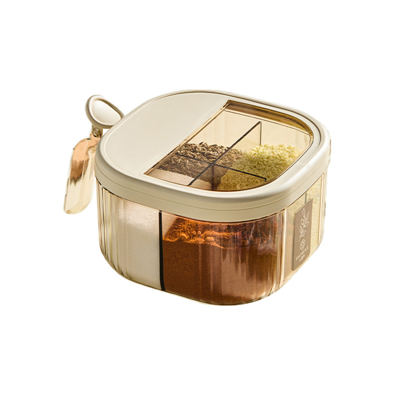 Seasoning box combination set, multi-compartment integrated kitchen household seasoning jar, high-end new type storage seasoning jar for salt and monosodium glutamate Item Picture
