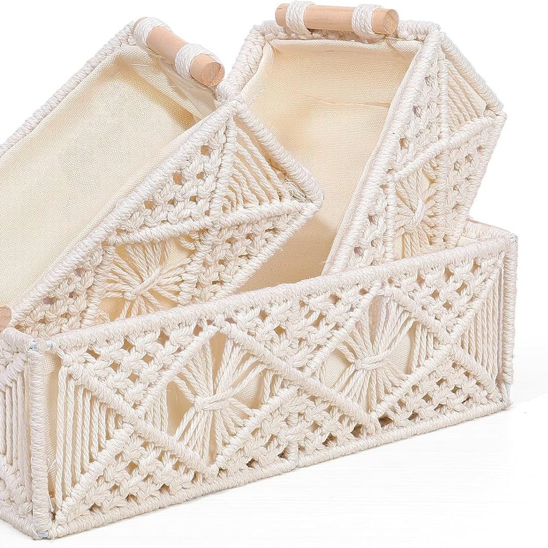 Customized Amazon best-selling cotton rope hand-woven storage boxes, desktop storage boxes, sundries basket covers, installation baskets Specification image