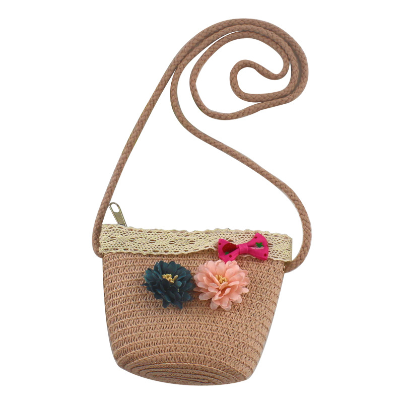 Wholesale of 2025 new summer mini and cute children's small bags, straw-woven bags, beach change crossbody bags Item Picture