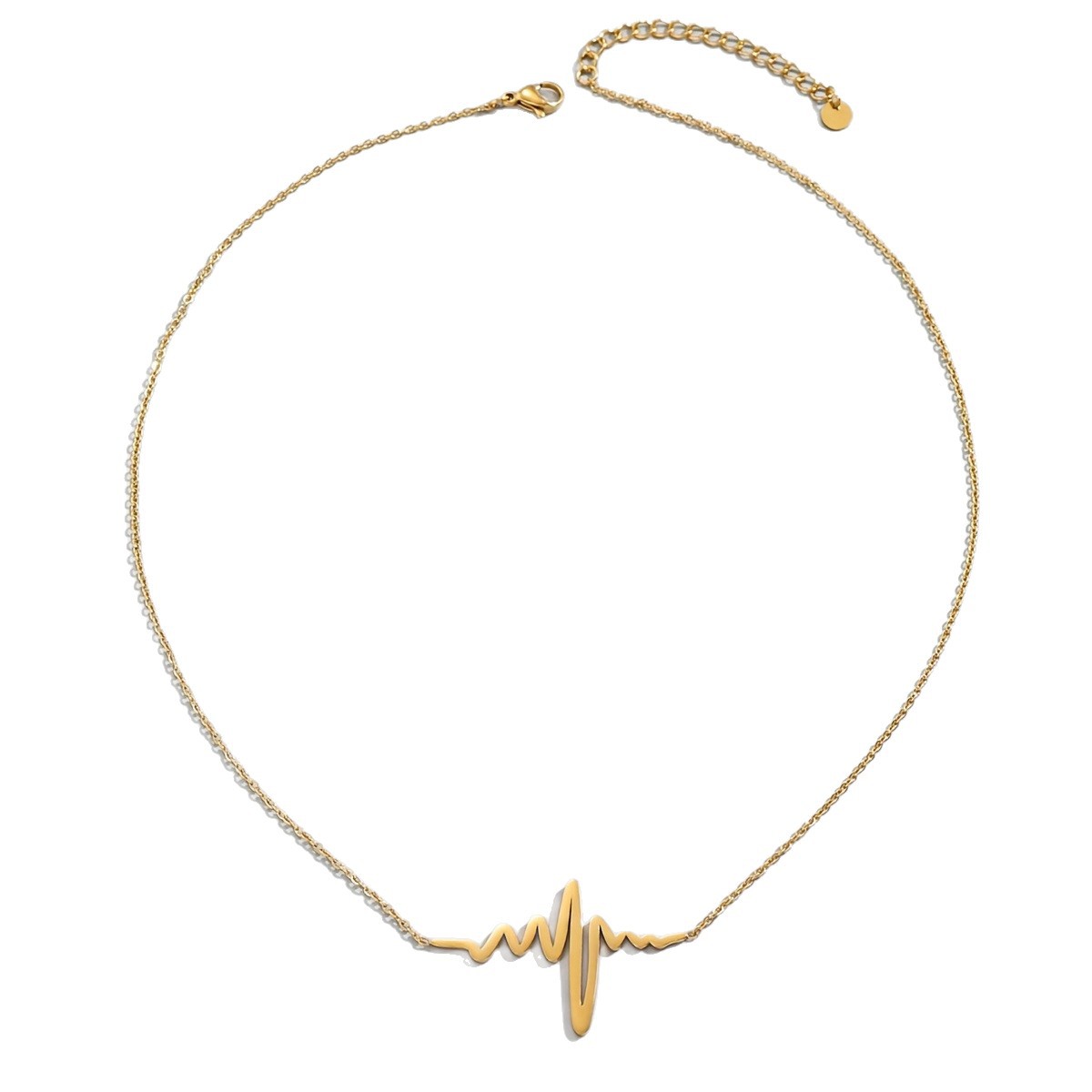 心跳波形不锈钢锁骨链 镀金轻奢 ins 风 夏季穿搭女士气质高级感详情图5