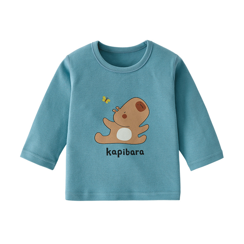 Children's long-sleeved T-shirts, boys' and girls' base shirts, new cartoon tops for spring, autumn and winter, single tops for 6 months to 5 years old Item Picture