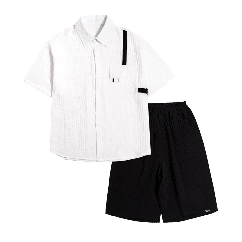 Niño traje de verano 2026 nuevo niño verano fino blusa manga corta niño medio grande estilo de verano chic boy trendy Item Picture