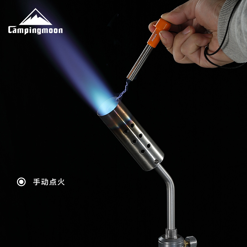 柯曼不锈钢猛火卡式气罐烧猪毛喷枪带预热管烧烤取火点碳喷火器细节图