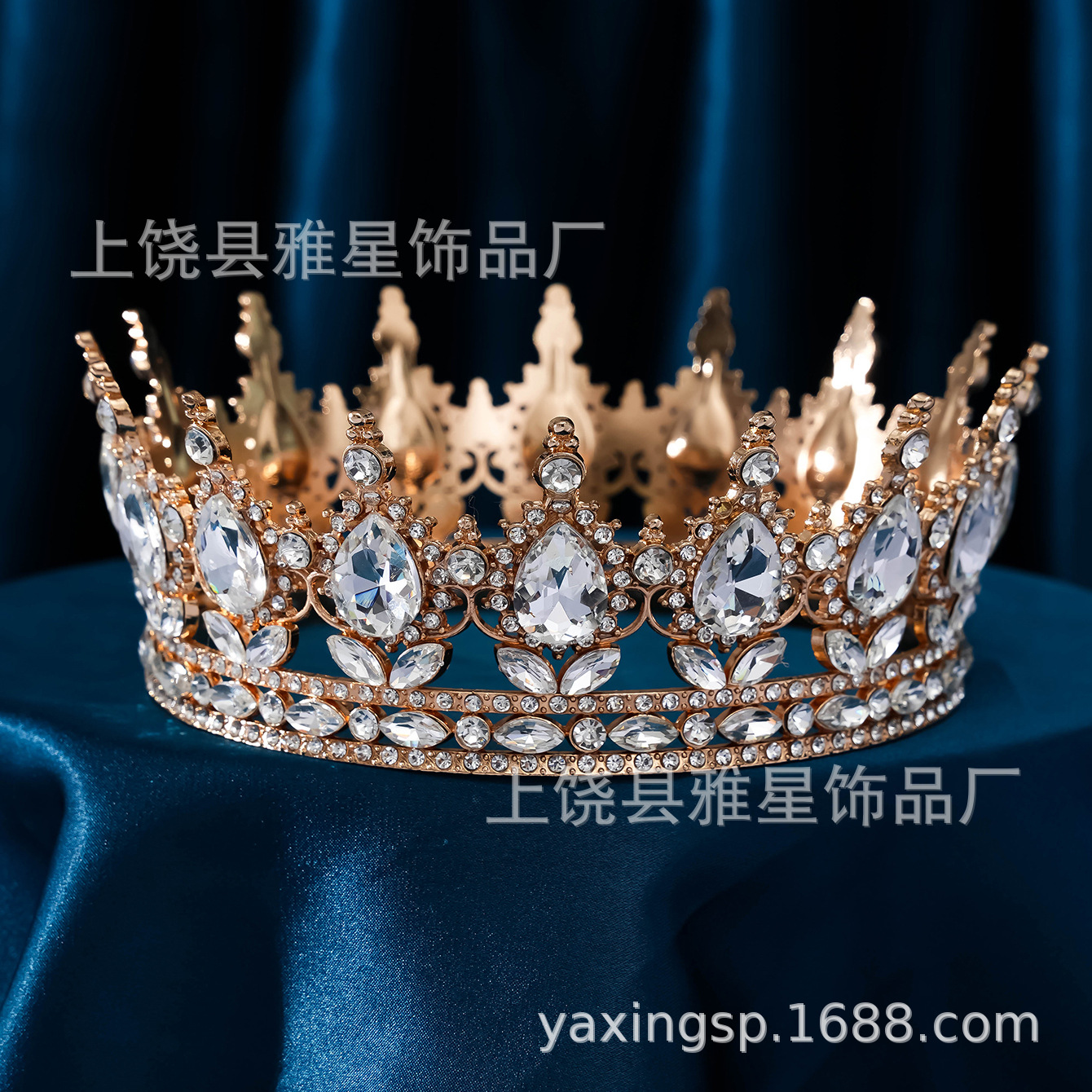 New diamond silver princess headwear, grand wedding dress, super glittering crystal, luxurious goddess bride wedding crown Specification image