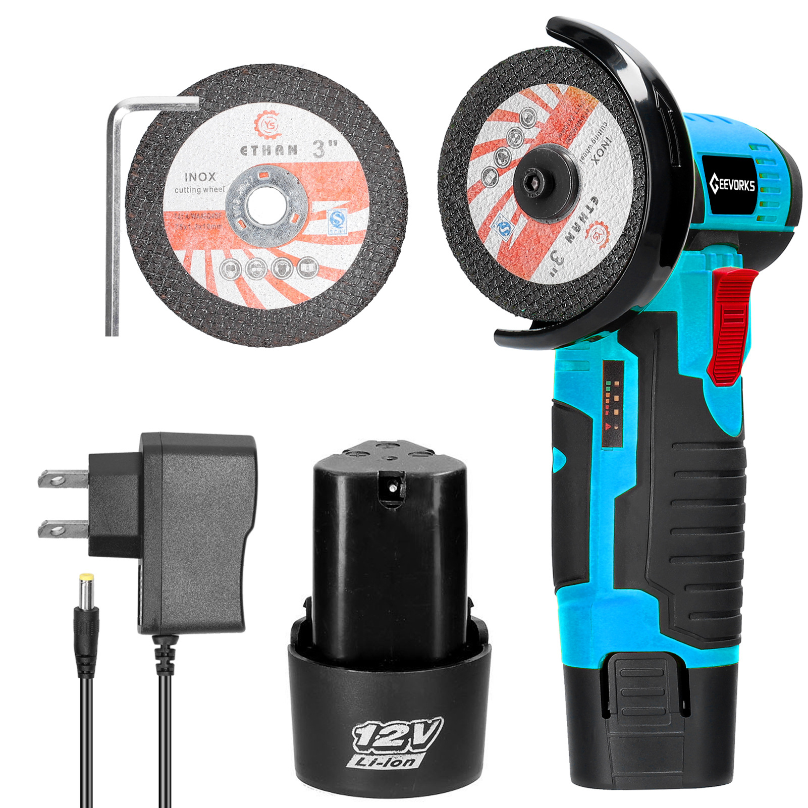E24107 small Angle grinder 12V Specification drawing