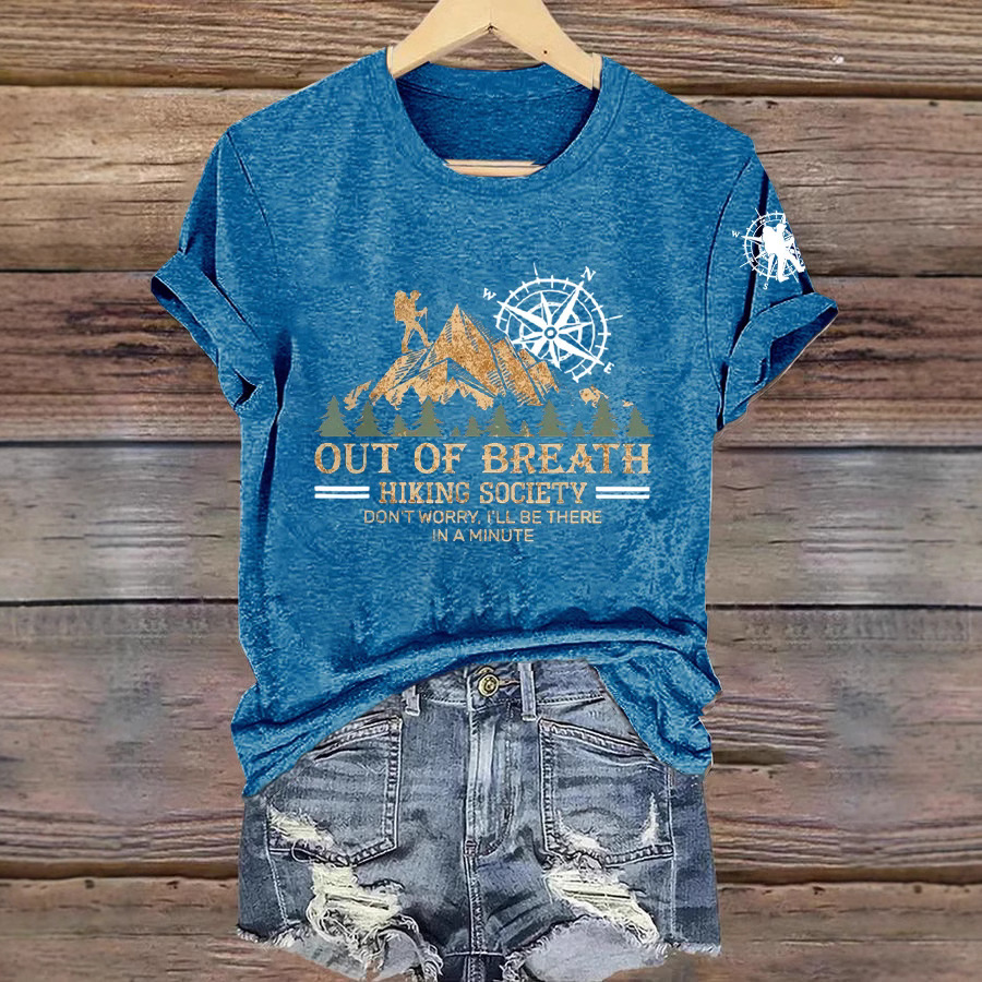 跨境外贸专供女士时尚印花休闲彩棉圆领短袖T恤