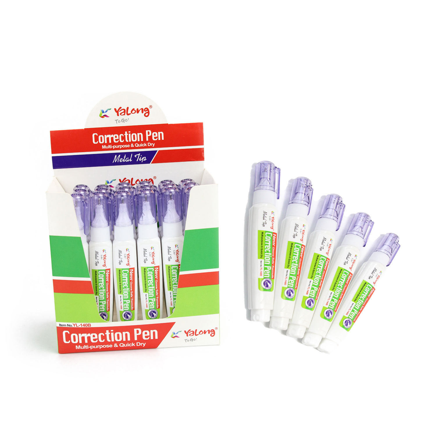 Yalong Cross-border Wholesale offers high-quality student stationery, quick-drying metal pen tips, correction pens and fluid stationery products