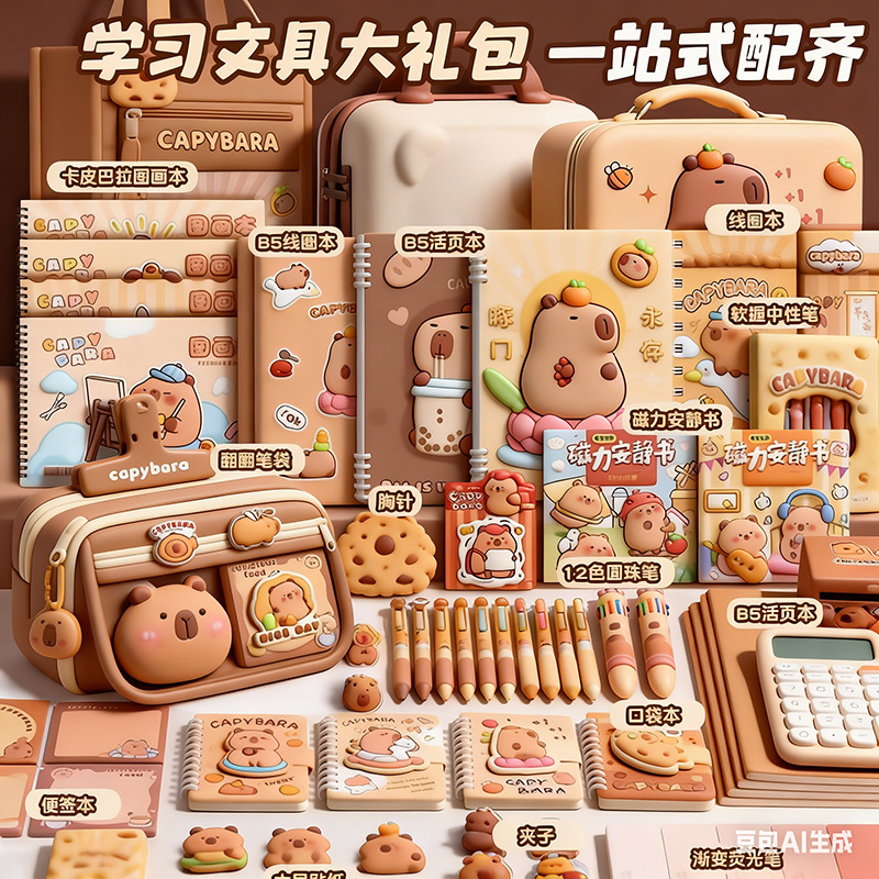 Kapibala Stationery Learning Set Children's Gift Box Kindergarten Reward Primary School Students' Birthday Gift and Back-to-School Gift Package Application Scenario