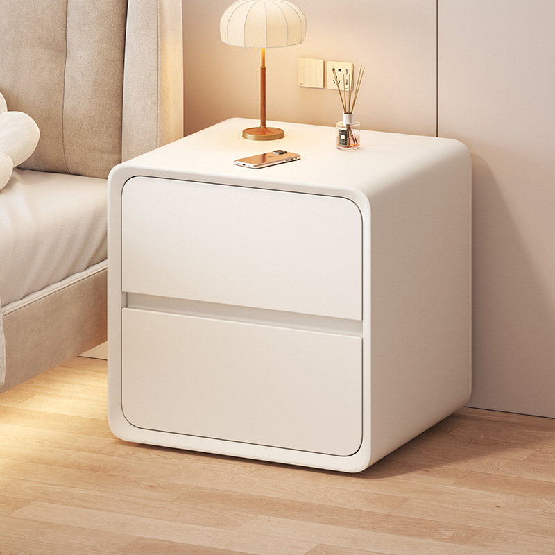 Small, modern, simple and extremely narrow bedside table, cream-style ultra-narrow 2025 new mini slit storage rack details Picture