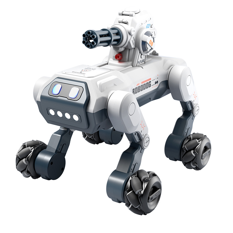 AI remote control intelligent launch, horizontal dialogue, stunt programming, singing and dancing, spray sensing, robot dog with cannon Item Picture