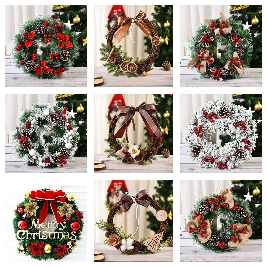 Christmas decorations, Christmas wreaths, Christmas decorations, window displays, door hangers, rattan strips, new venue decoration wholesale