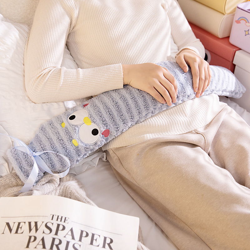 Cute dopamine long hot water bag for warming hands and stomach, holding a pillow, girls' legs when sleeping, warm feet on the bed, winter hand warmer, hand warmer Specification image