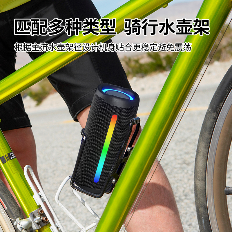 New wireless Bluetooth speaker, outdoor waterproof, portable, super heavy subwoofer with RGB light cylindrical speaker details Picture
