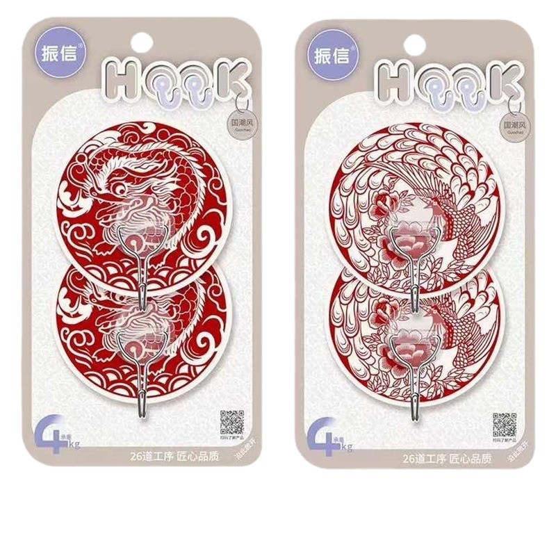 Wholesale of wall-mounted adhesive hooks for Linyi Department store, seamless adhesive hooks, transparent packaging, supermarket hooks, and household seamless hooks Item Picture