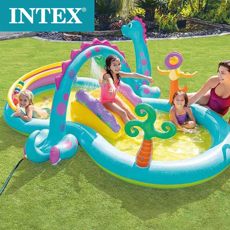 INTEX Children's Dinosaur Double Pool Pineapple Watermelon Inflatable Ocean Ball Pool Baby Play Water Park toys Application Scenario
