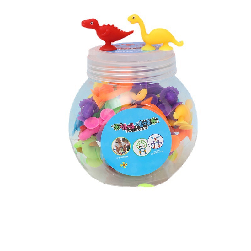 The cross-border best-selling new product, the Dinosaur series, is a cartoon creative soft silicone building block DIY toy that can be absorbed and stuck Item Picture