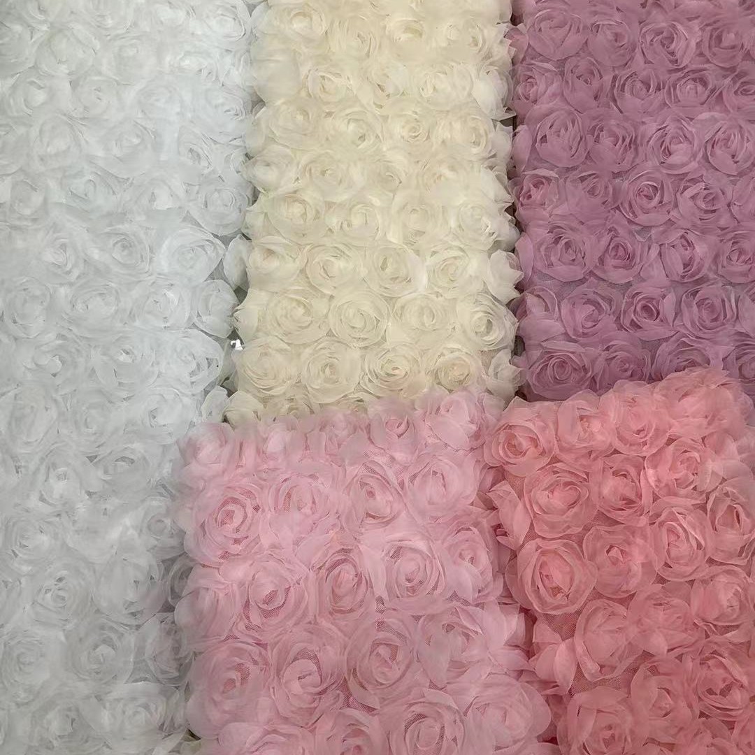 Factory direct sales of new high-end rose crochet embroidery lace trim fabric and three-dimensional floating embroidery fabric Application Scenario