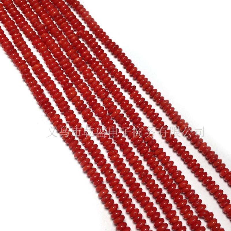 DIY jewelry accessories for optimizing coral red beaded semi-finished products, flat beads, loose beads and isolation beads bracelets Item Picture
