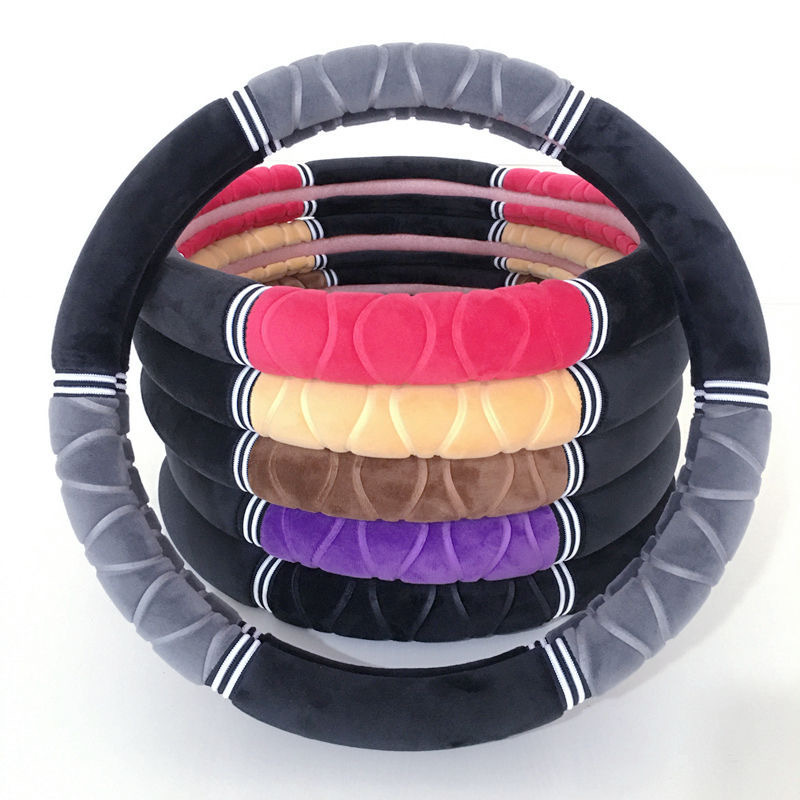 短毛绒方向盘把套汽车把套防滑耐磨男女通用型保暖冬款方向盘套                               产品图