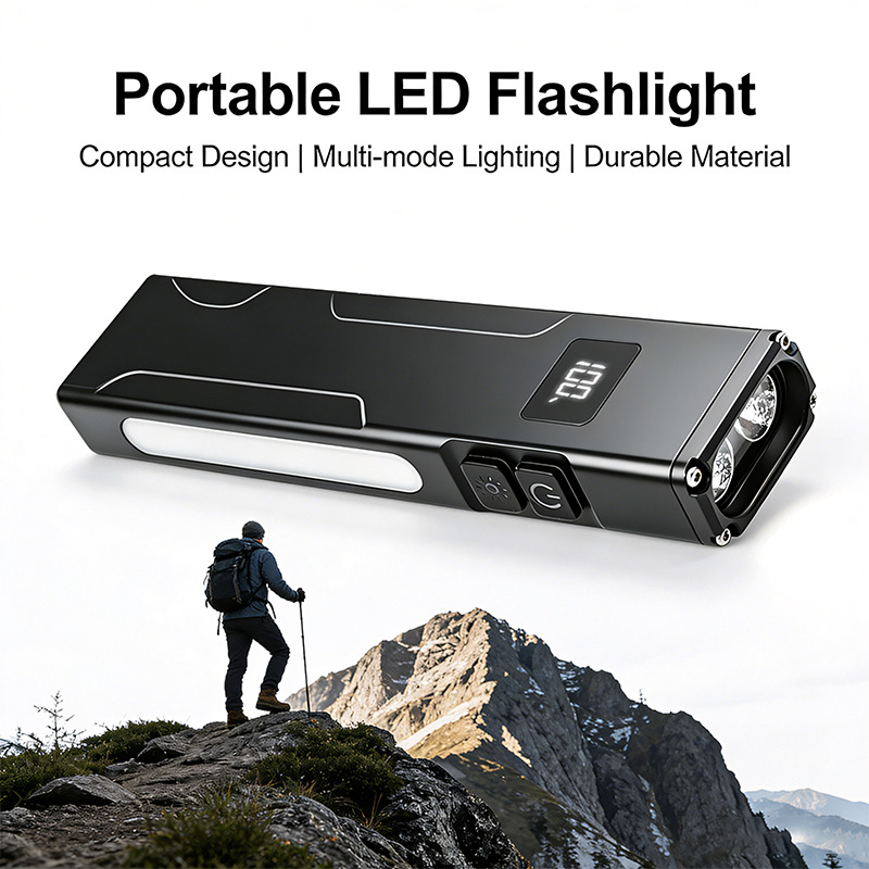 Cross-border new product: RGB seven-color high-intensity flashlight, aluminum light cup, ultra-bright EDC flat shape with magnet, UV purple light inspection lamp Application Scenario