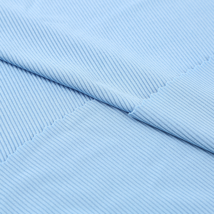 2*2 stretch ribbed fabric, pitted polyester fabric 250g, spring and summer vests, home wear and swimwear fabric