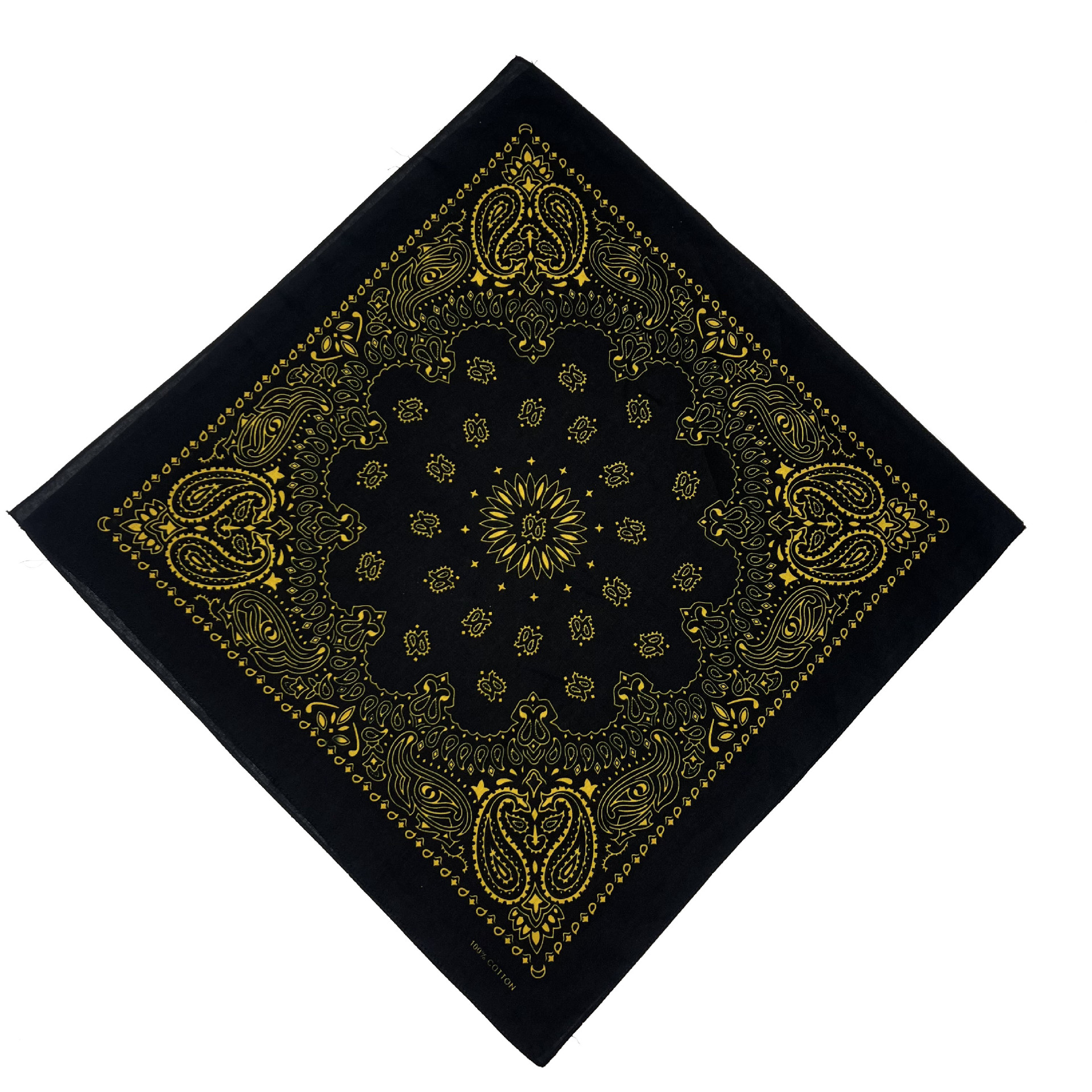 Wholesale of new pure cotton square scarf hip hop hip-hop street dance black background contrasting color sunflower bandana headscarf Item Picture