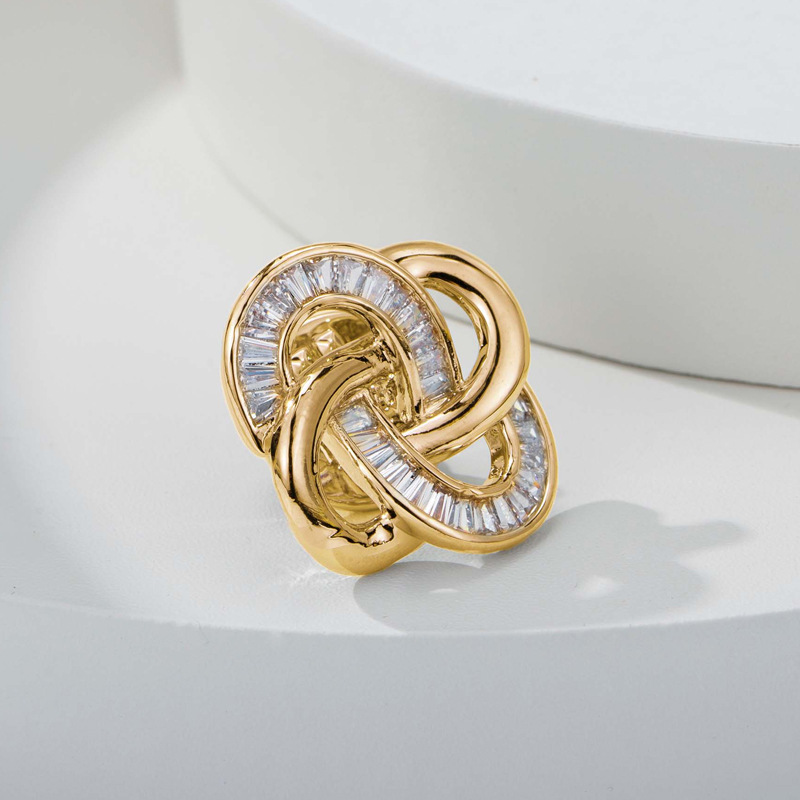 A new trendy neckline decorative brooch with a small chanel-style silk scarf buckle, a corset, and a geometric design brooch for a suit overcoat details Picture