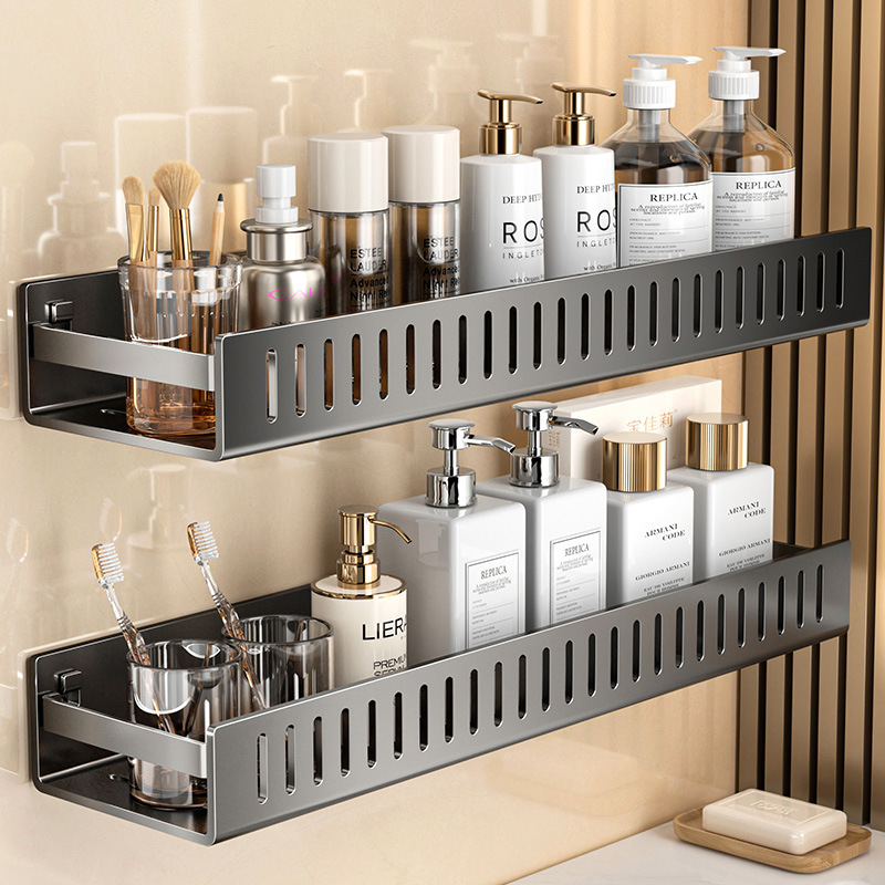 Bathroom storage rack, hotel non-drilling washbasin, wall-mounted washroom, toilet storage rack details Picture
