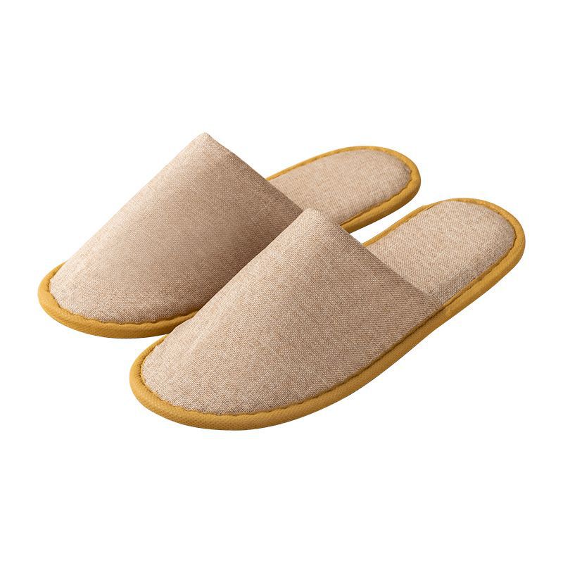 Disposable slippers, encrypted fine linen fabric, hotel and homestay summer hospitality anti-slip factory wholesale, customizable logo Item Picture