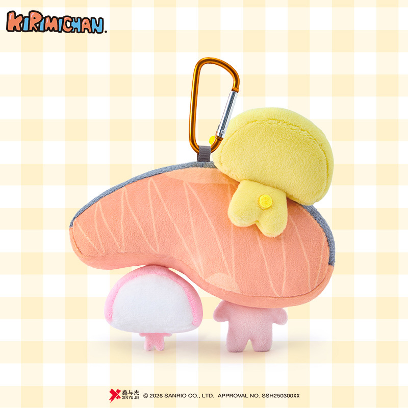 Sanrio official sliced salmon doll pendant, soft and cute, healing girl schoolbag pendant, student souvenir Application Scenario