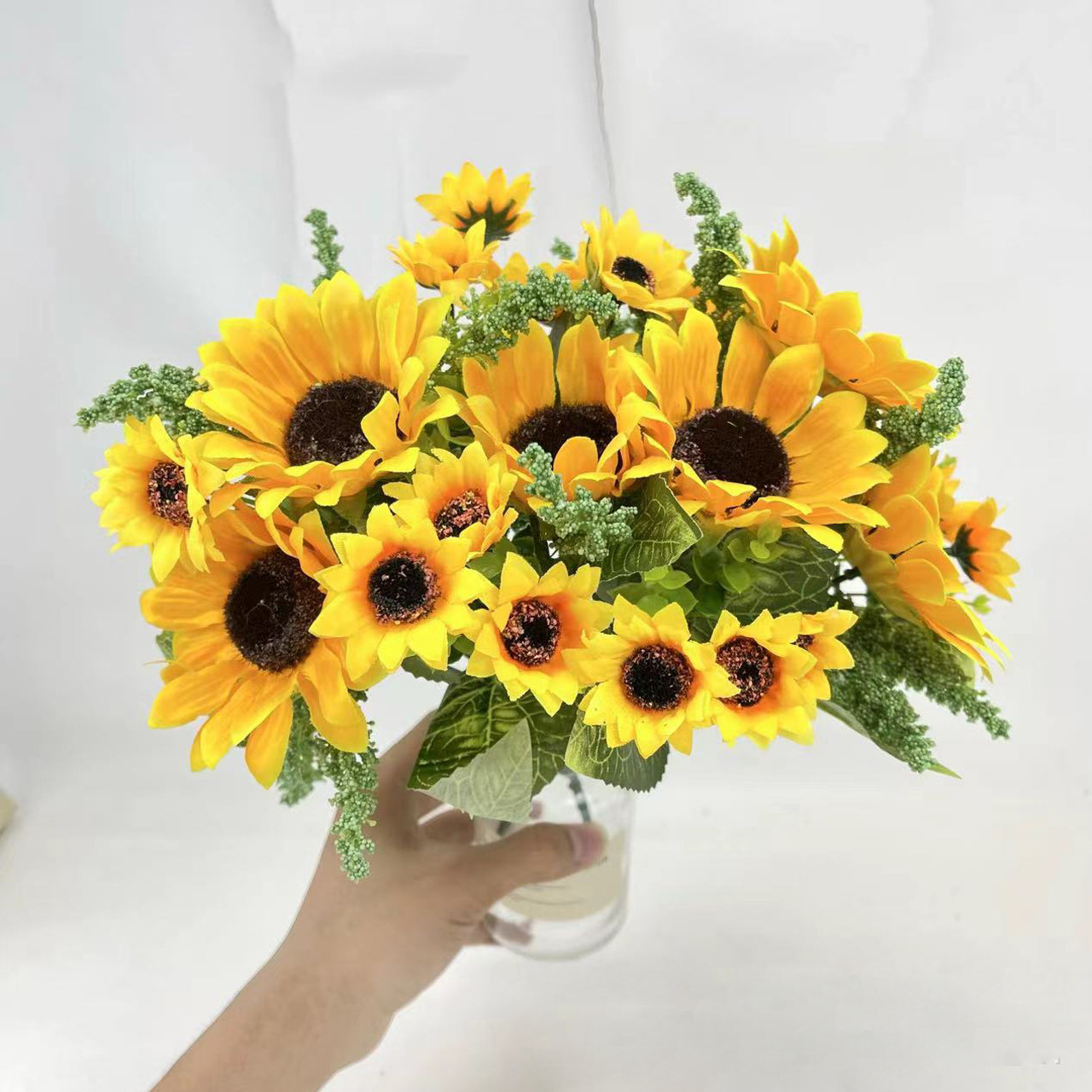 仿真花DIY发饰配件/仿真花/5朵塑膠花/假花/假花批发产品图