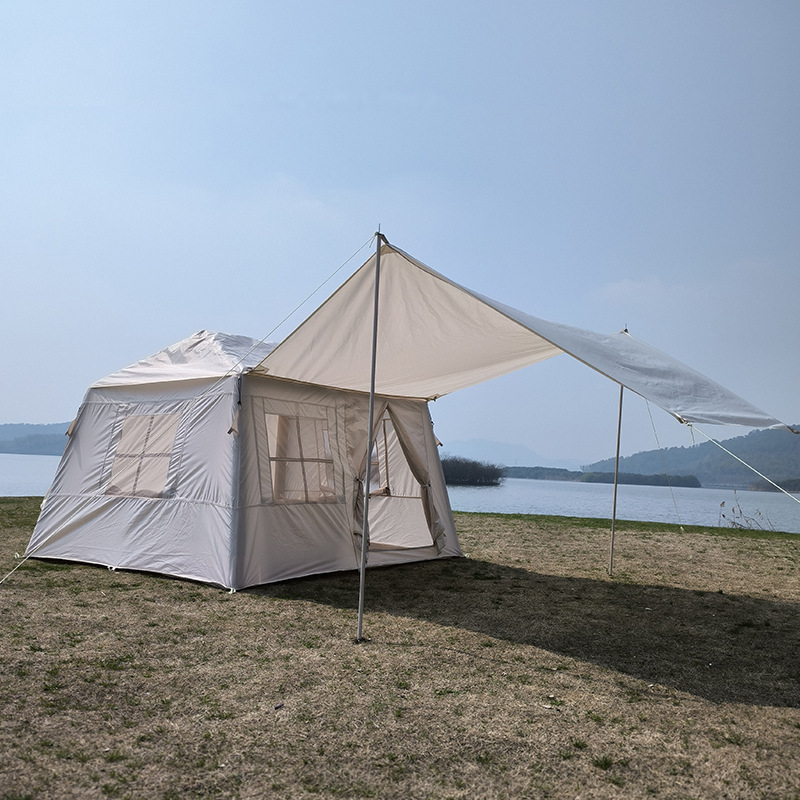 充气帐篷户外露营秋冬保暖野营过夜小房屋野外装备可拆卸天幕一体