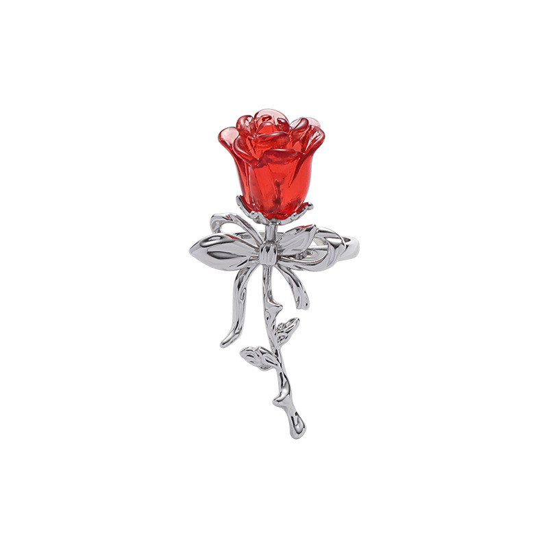 This Japanese and Korean rose open ring is a unique, fashionable and high-end index finger ring for women. It exudes a sweet and cool charm and is an adjustable jewelry Item Picture