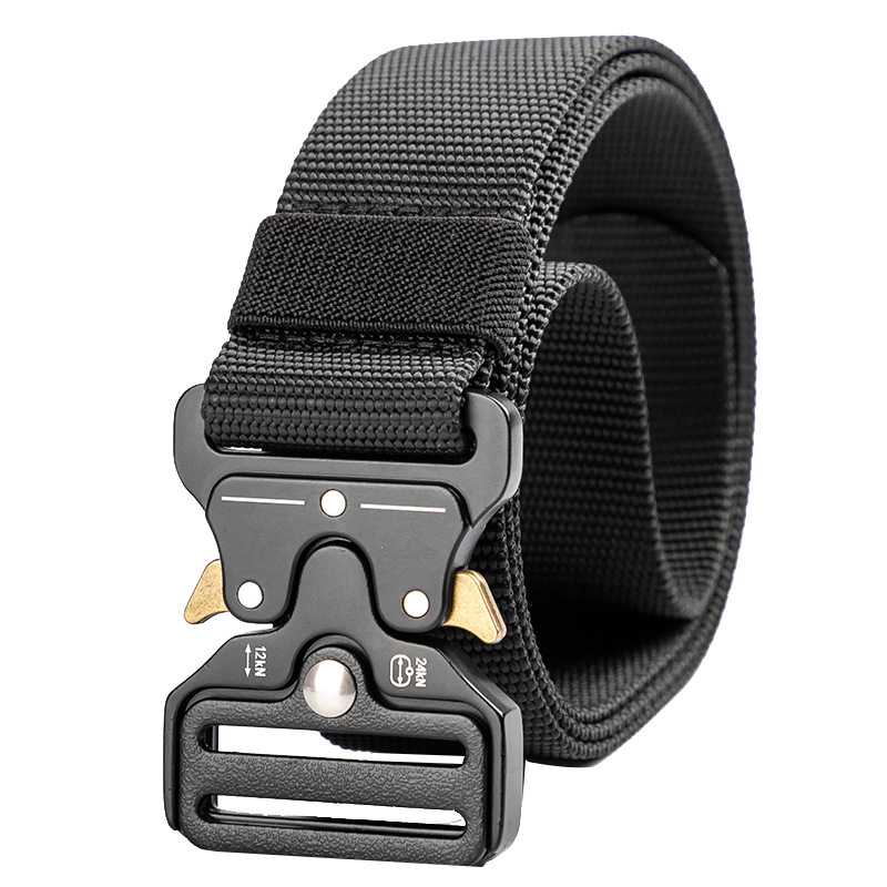Lurebag outdoor portable water bag, black nylon tactical belt, metal buckle, green bracelet, storage bag, hanging buckle, hiking buckle Item Picture