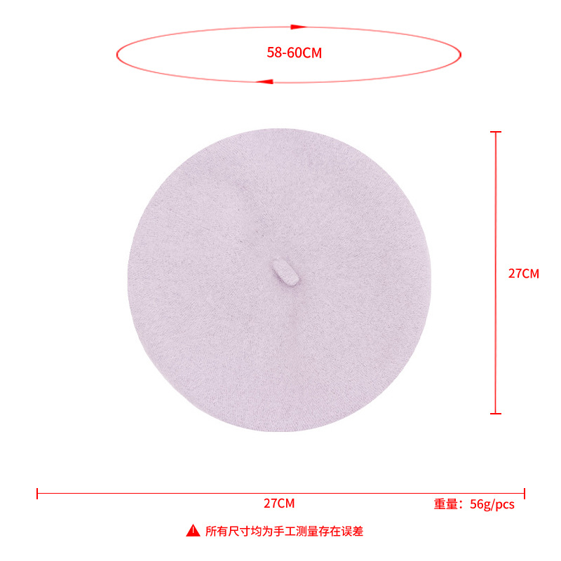 跨境腈纶贝雷帽冬季英伦复古画家帽子女ins风潮流时尚蓓蕾帽批发产品图