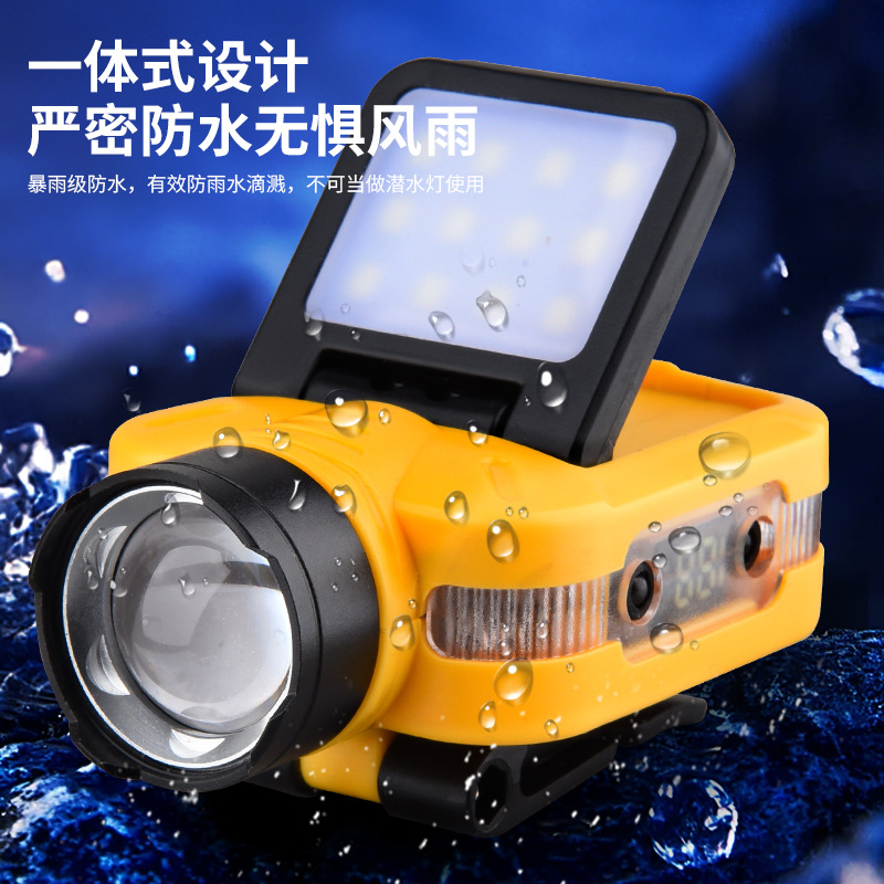 Induction headlamp, long-lasting strong light, ultra-bright brim lamp, outdoor-specific night fishing lamp, head-mounted miner's lamp, flashlight Application Scenario
