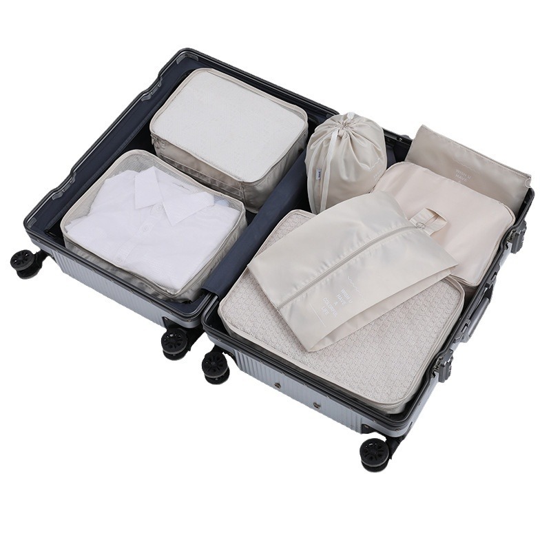 Travel seven-piece set storage bag, clothing organization and storage bag, portable large-capacity suitcase, classified storage clothing bag Item Picture