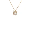 Korean-style, fashionable, simple and sweet "One Deer with You" pearl pendant necklace, a unique and niche design sense necklace Item Picture