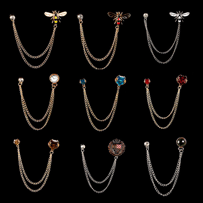 英伦风可爱小蜜蜂链条胸针ins设计感优雅百搭服饰胸花滴油别针潮